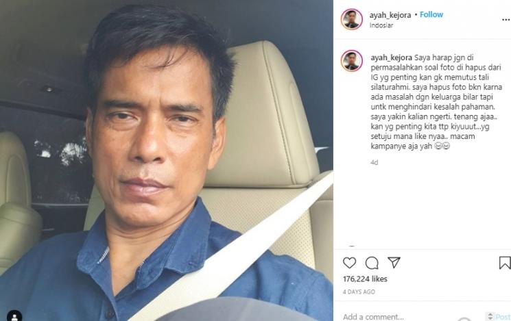 Unggahan ayah Lesty Kejora (Instagram.com/ayah_kejora)