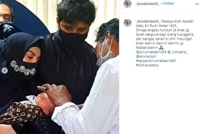 Momen anak Irish Bella dan Ammar Zoni. (Instagram/@bundainaaish_)