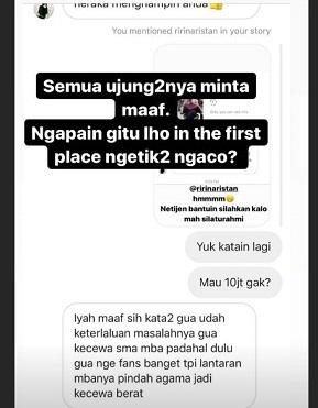 Tangkapan layar IG Story Salmafina (Instagram.com/salmafinasunan)