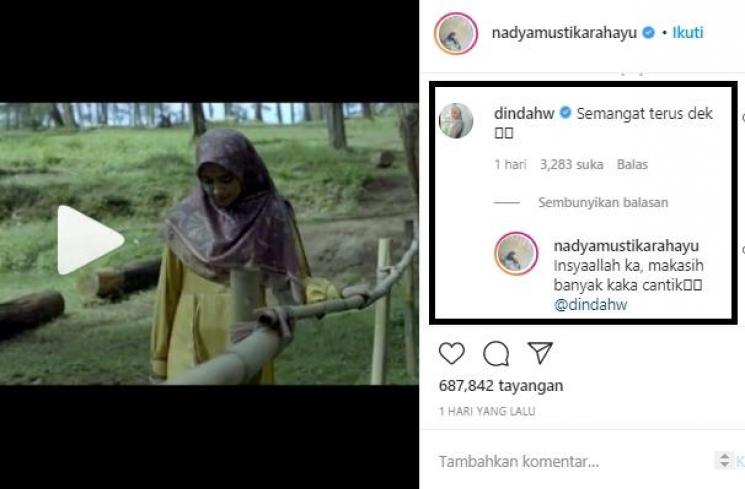 Tangkapan layar unggahan Nadya Mustika (Instagram.com/nadyamustikarahayu)