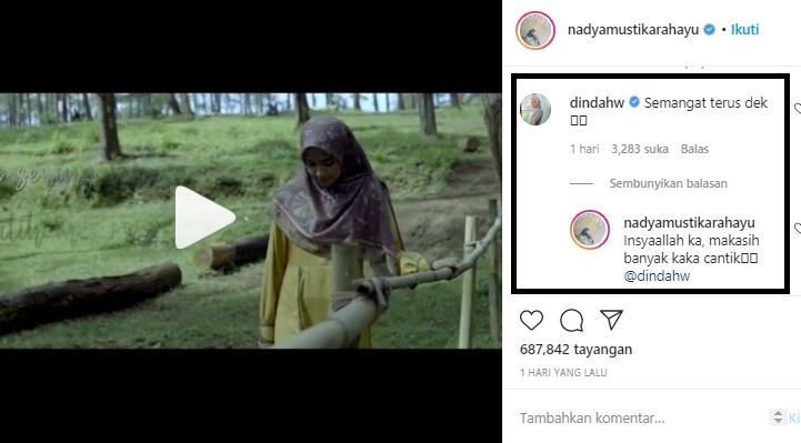 Tangkapan layar unggahan Nadya Mustika (Instagram.com/nadyamustikarahayu)