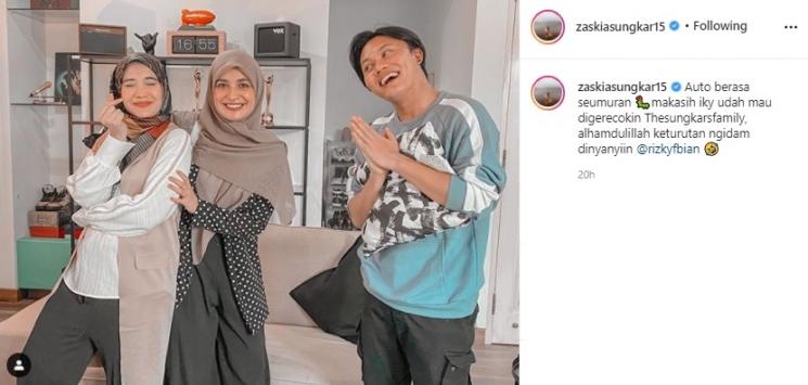 Zaskia Sungkar, Shireen Sungkar dan Rizky Febian. (Instagram/@zaskiasungkar15)