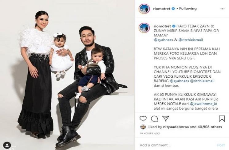 Pemotretan keluarga Syahnaz Sadiqah (Instagram @riomotret)