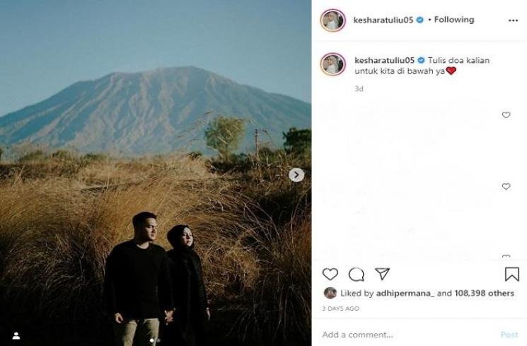 Prewedding Kesha Ratuliu dan Adhi Permana (Instagram @kesharatuliu05)