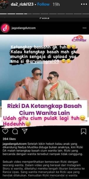 Klarifikasi Rizki DA2. (Instagram/@da2_rizki123)