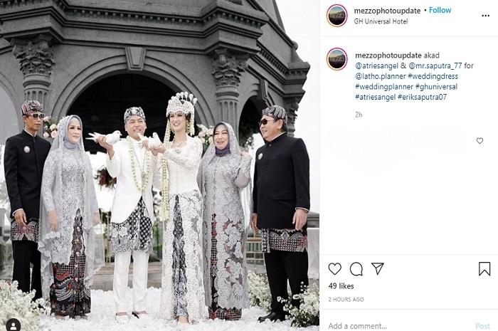 Momen pernikahan Atries Angel (Instagram @mezzophotoupdate)