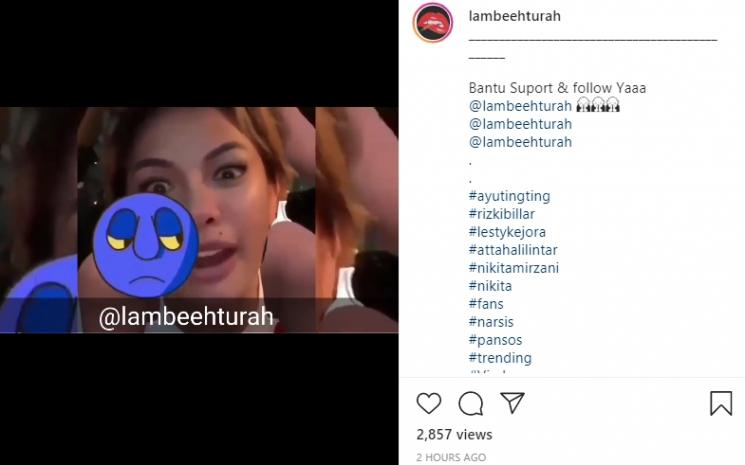 Nikita Mirzani tantang balik pendukung Puan (Instagram.com/lambeehturah)