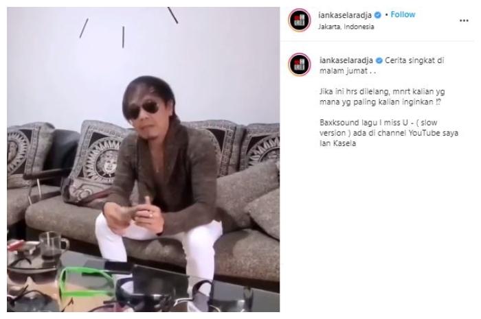 Ian Kasela lelang kacamata. (Instagram/@iankaselaradja)