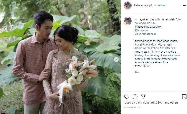 Irshadi Bagas lamaran. (Instagram/@irshayukav_plg)