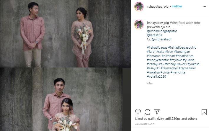 Irshadi Bagas lamaran. (Instagram/@irshayukav_plg)
