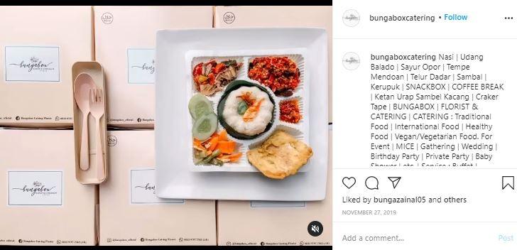 Bisnis Bunga Zainal. (Instagram/@bungaboxcatering)