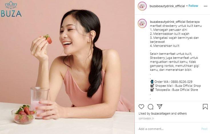 Bisnis Bunga Zainal. (Instagram/@buzabeautydrink_official)