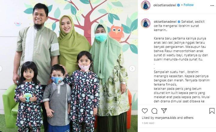 Anak Oki Setiana Dewi sunat di Mall. (Instagram/@okisetianadewi)