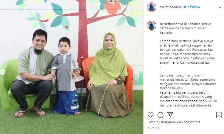 Anak Oki Setiana Dewi sunat di Mall. (Instagram/@okisetianadewi)