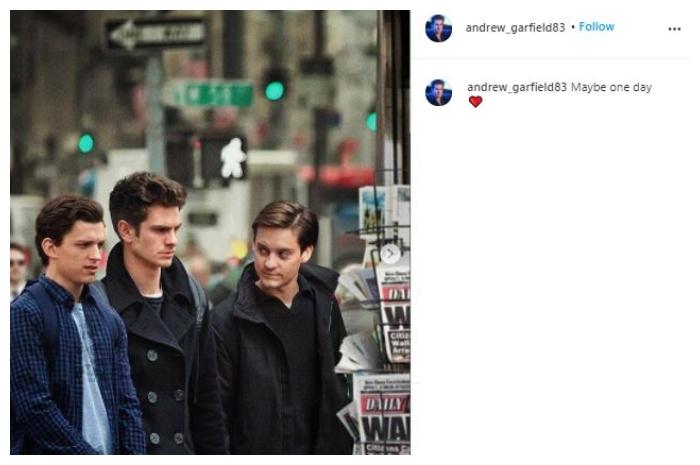 Tiga pemain SpiderMan di film terbarunya. (Instagram/@andrew_garfield83)