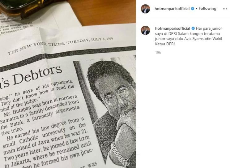 Postingan Hotman Paris. (Instagram/@hotmanparisofficial)