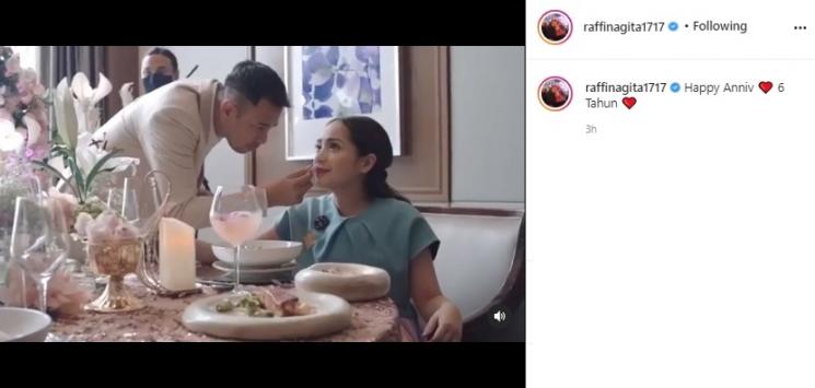 Momen anniversary pernikahan Raffi Ahmad dan Nagita Slavina. (Instagram/@raffinagita1717)