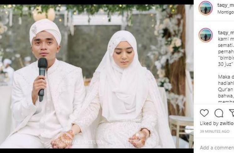 Potret mesra Taqy Malik dan istri. (Instagram/@taqy_malik)