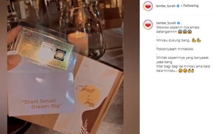 Souvenir pernikahan Taqy Malik. (Instagram/@lambe_turah)