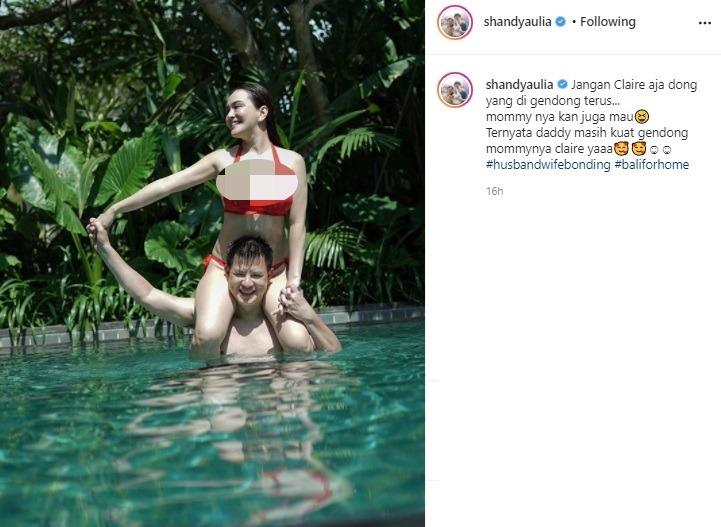 Shandy Aulia dan suami. (Instagram/@shandyaulia)