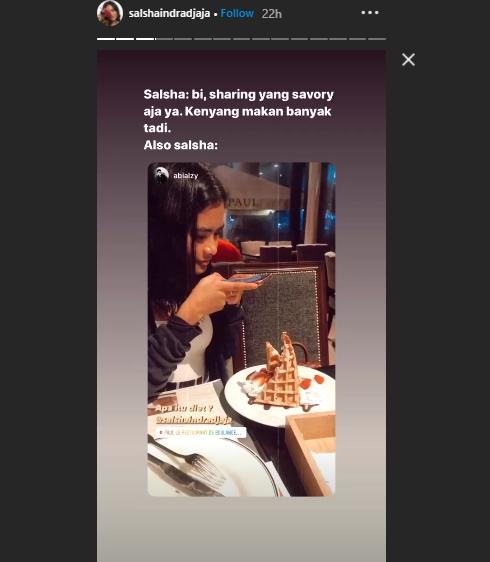 Instagram Story Salshadilla (Instagram.com/salshadillaindradjaja)