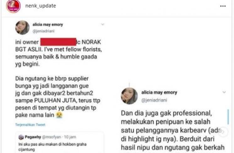 Denise Chariesta disebut penipu (Instagram.com/nenk_update)