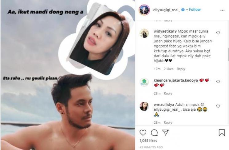 Elly Sugigi tak pakai hijab (Instagram.com/ellysugigi_real)