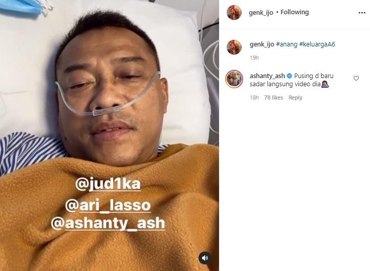 Anang Hermansyah baru selesai operasi. (Instagram/@ananghijau/@genk_ijo)