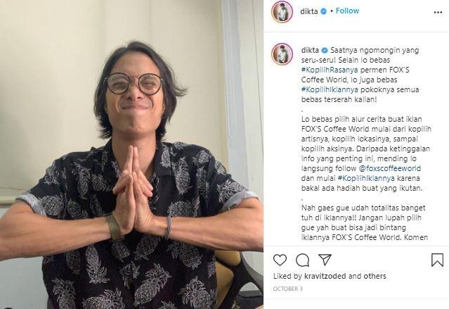 Dikta bergaya rambut gondrong. (Instagram/@dikta)