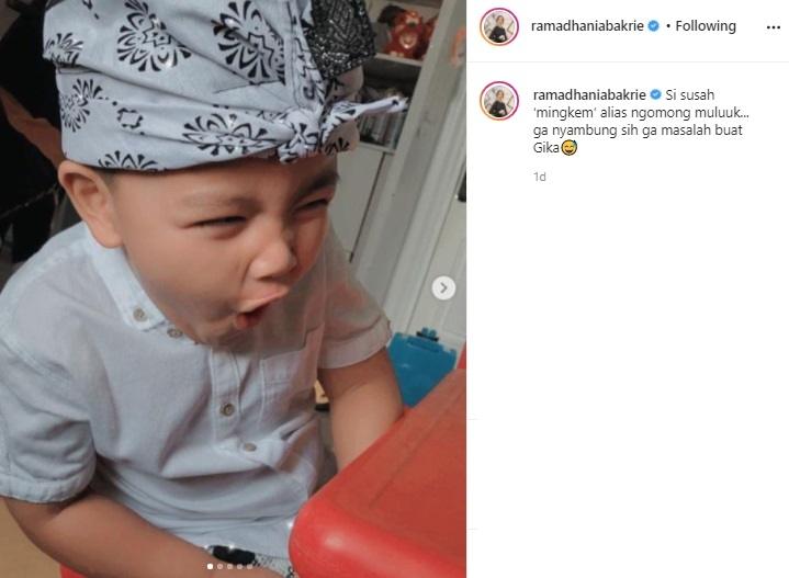 Putra Nia Ramadhani, Magika Zaladrie Bakrie. (Instagram/@ramadhaniabakrie)