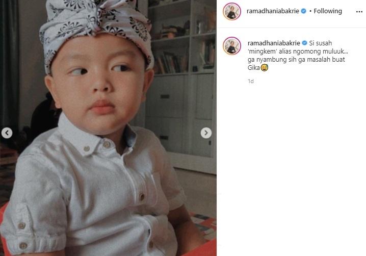 Putra Nia Ramadhani, Magika Zaladrie Bakrie. (Instagram/@ramadhaniabakrie)