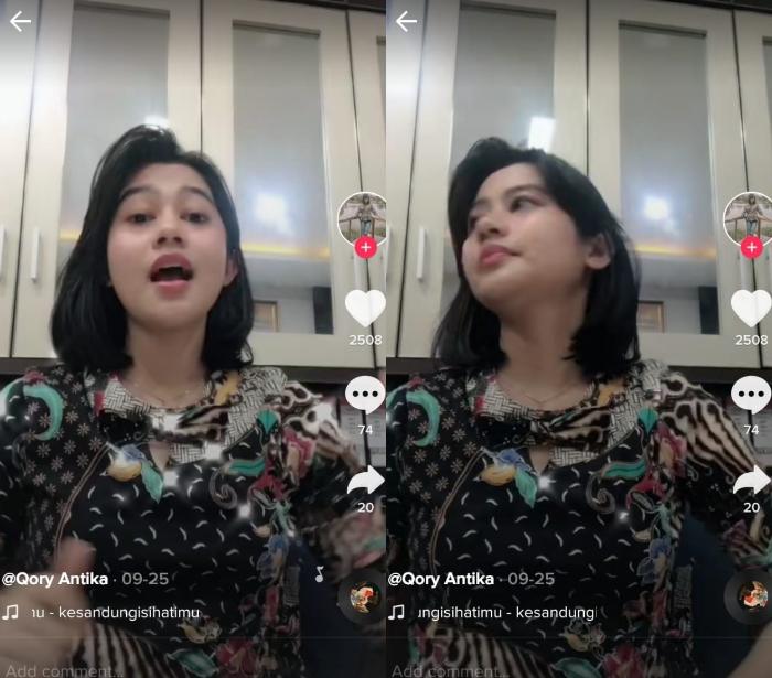 Qory Antika, mirip abis sama Nike Ardilla. (TikTok/@qoryantika)
