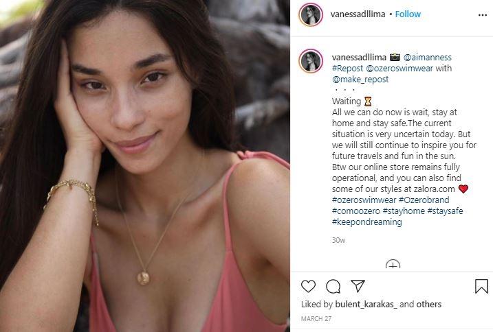 Vanessa Lima, pacar Erick Iskandar. (Instagram/@vanessadllima)