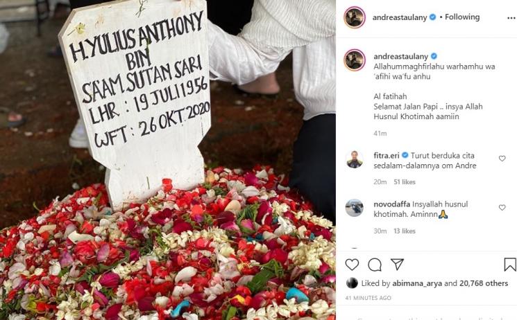 Nisan ayah mertua Andre Taulany. [capture Instagram]