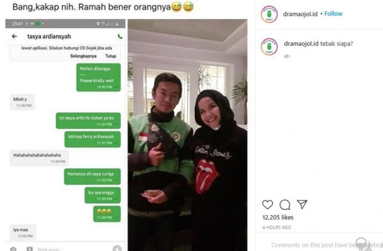 Ojol foto bareng Tasya Nur Medina (Instagram.com/dramaojol.id)