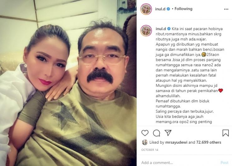 Inul Daratista dan suami. (Instagram/inul.d)