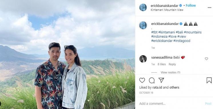 Vanessa Lima, pacar Erick Iskandar. (Instagram/@erickbanaiskandar)