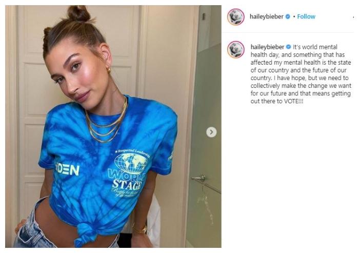 Hailey Bieber. (Instagram/@haileybieber)