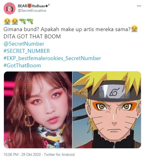 Dita Karang disebut mirip Naruto (Twitter.com/SecretAvocative)