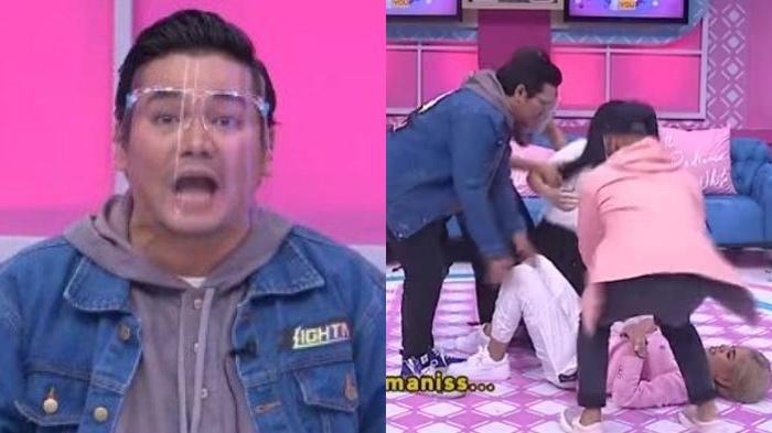 Indra Bekti panik melihat Nikita Mirzani dan Denise bertengkar. (YouTube/Trans TV Official)