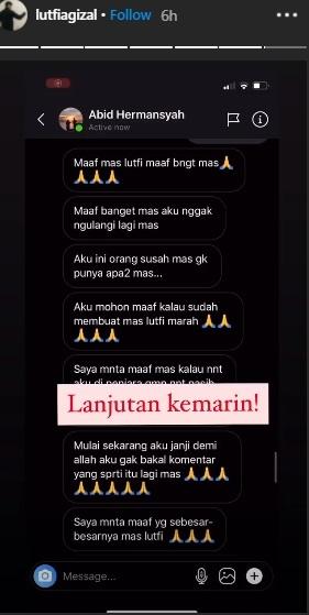 Postingan Lutfi Agizal. (Instagram/@lutfiagizal)