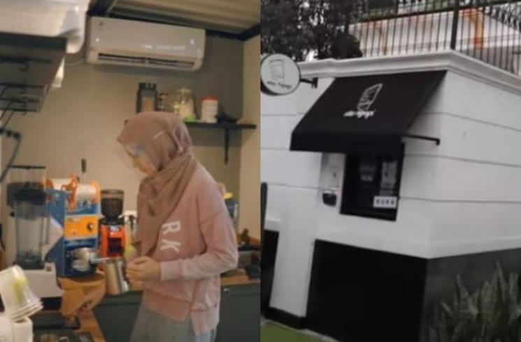 Fenita Arie bikin kafe di depan rumah. (Youtube/CeritaUntungs)