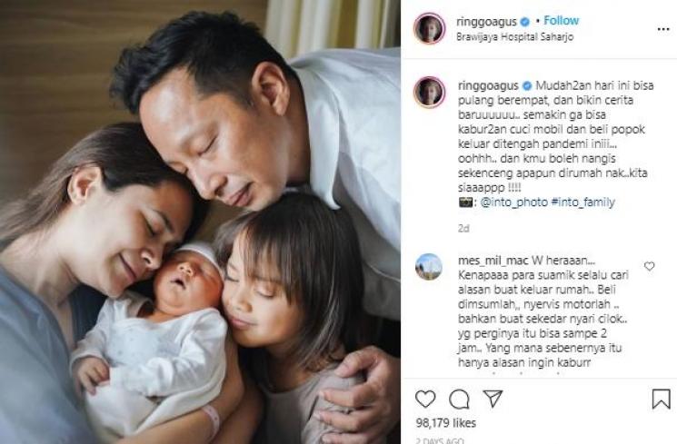 Potret keluarga Ringgo Agus Rahman (Instagram.com/sabaidieter)