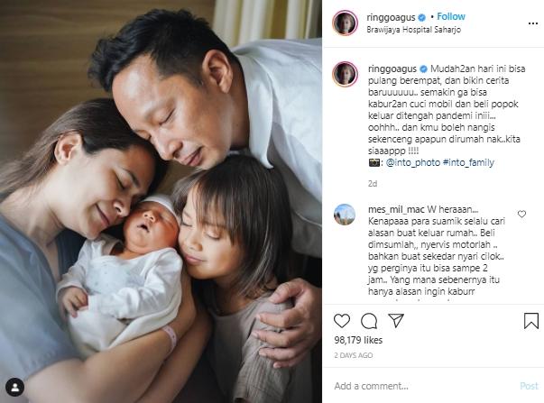 Potret keluarga Ringgo Agus Rahman (Instagram.com/sabaidieter)