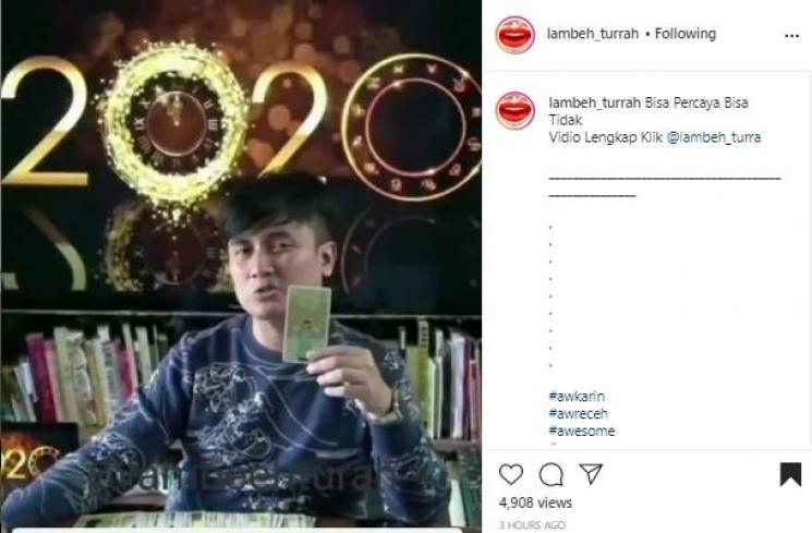 Denny Darko ramalkan video syur mirip Gisella (Instagram.com/lambeh_turrah)