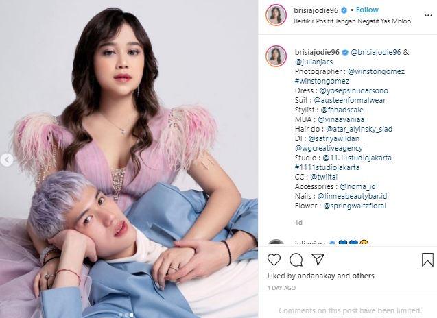 Brisia Jodie dan Julian Jacob. (Instagram/@brisiajodie96)