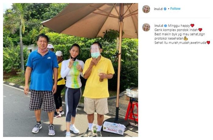 Inul Daratista jadi pemandu senam. (Instagram/@inul.d)