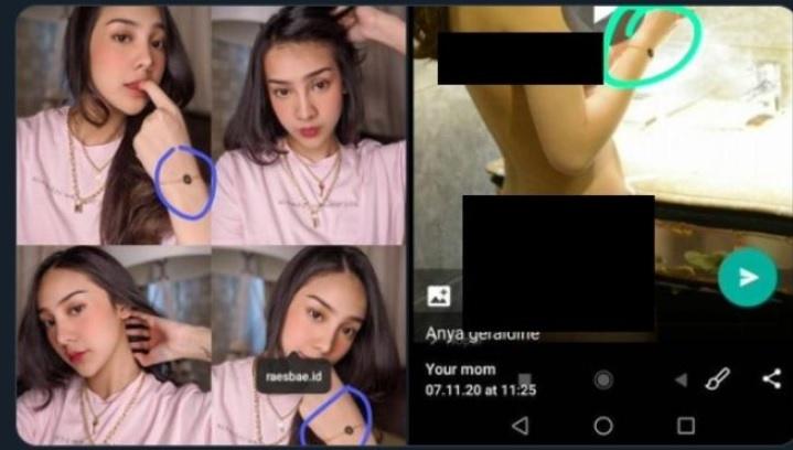 Kemiripan gelang Anya Geraldine dan cewek di video asusila. [capture Twitter]