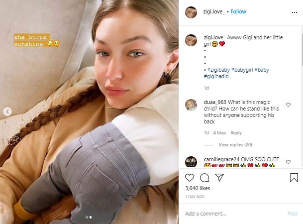 Gigi Hadid dan putrinya (Instagram.com/ziqi.love_)