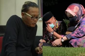 Tangisan Sule saat Nyekar dan Minta Restu Nikah ke Makam Lina Jubaedah